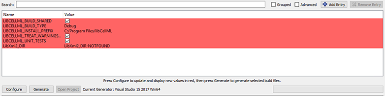 LibXml2_DIR variable with a value of LibXml2_DIR-NOTFOUND.